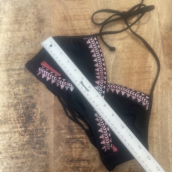 VICTORIA SECRET PINK SWIM Twist Cage Small Bikini Top Black Swimsuit Pink - Picture 8 of 9